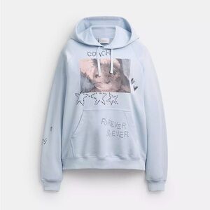 Light Blue Graphic Coach Hoodie